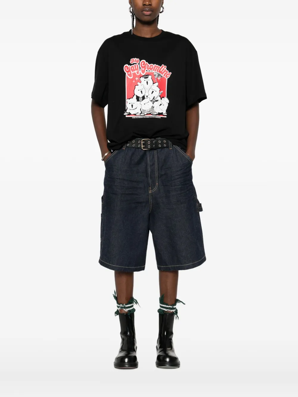 Charles Jeffrey Loverboy T-shirt met print Zwart