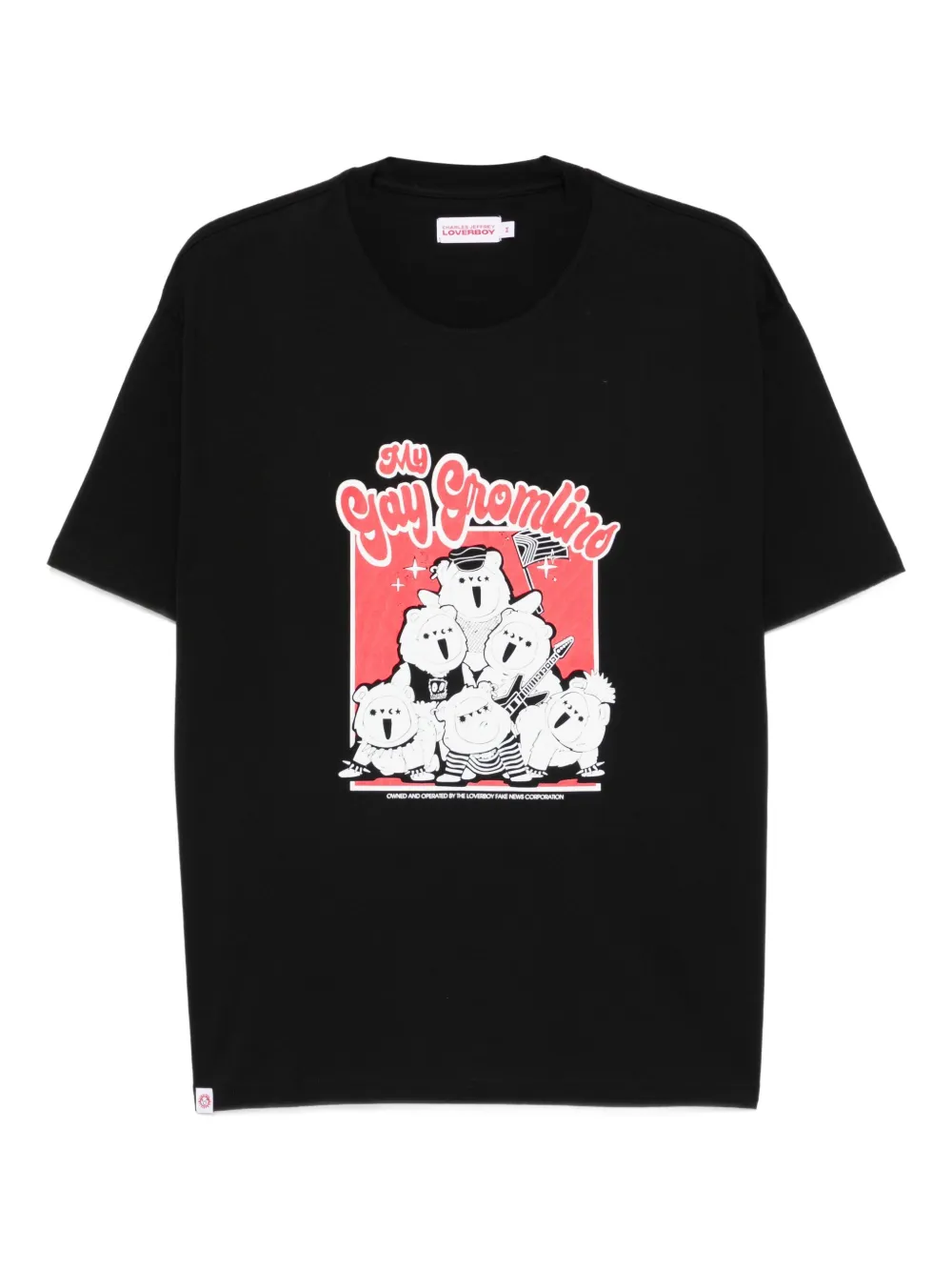 Charles Jeffrey Loverboy graphic-bear-print T-shirt | Black | Image 1