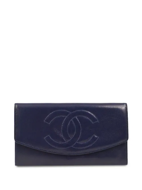 Portefeuille en cuir à logo CC (1992) - CHANEL Pre-Owned - Modalova