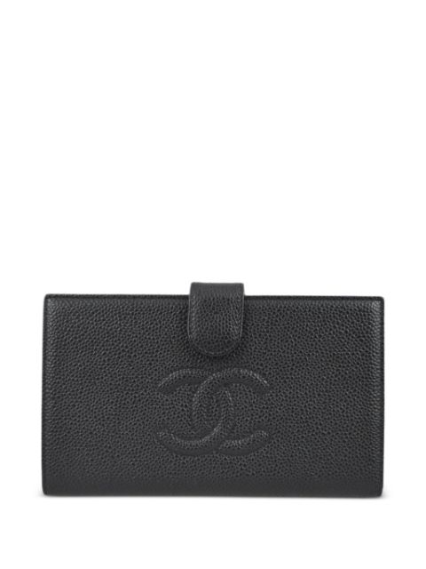 HOT SALE CHANEL 2002 CC Long leather wallet Women