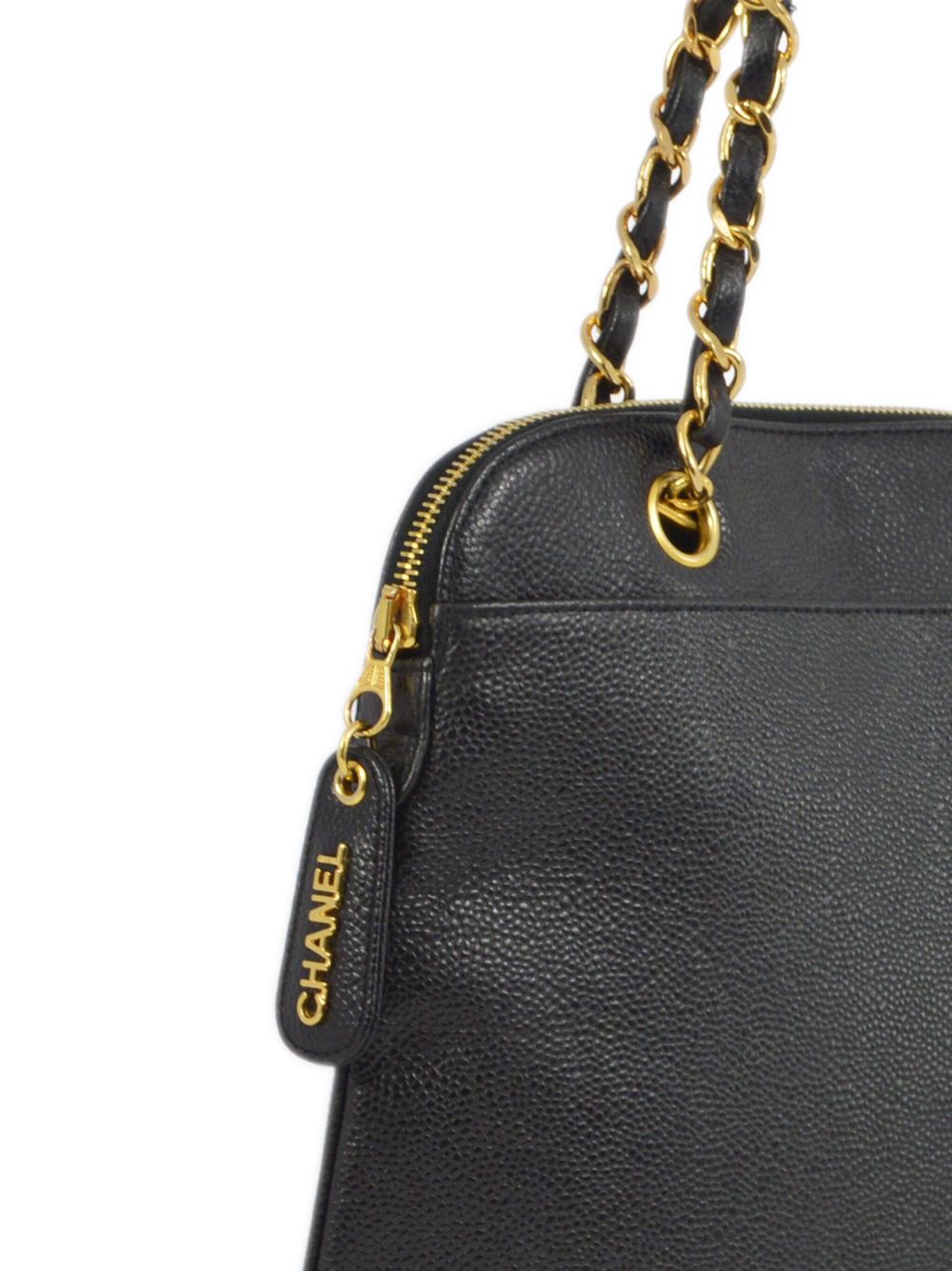 CHANEL 1997 logo-lettering leather tote bag Women