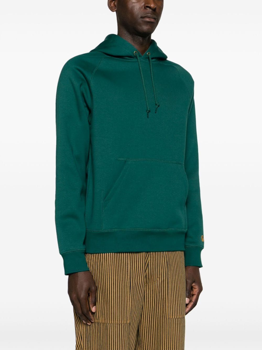 Shop Carhartt Chase Cotton Hoodie In Green
