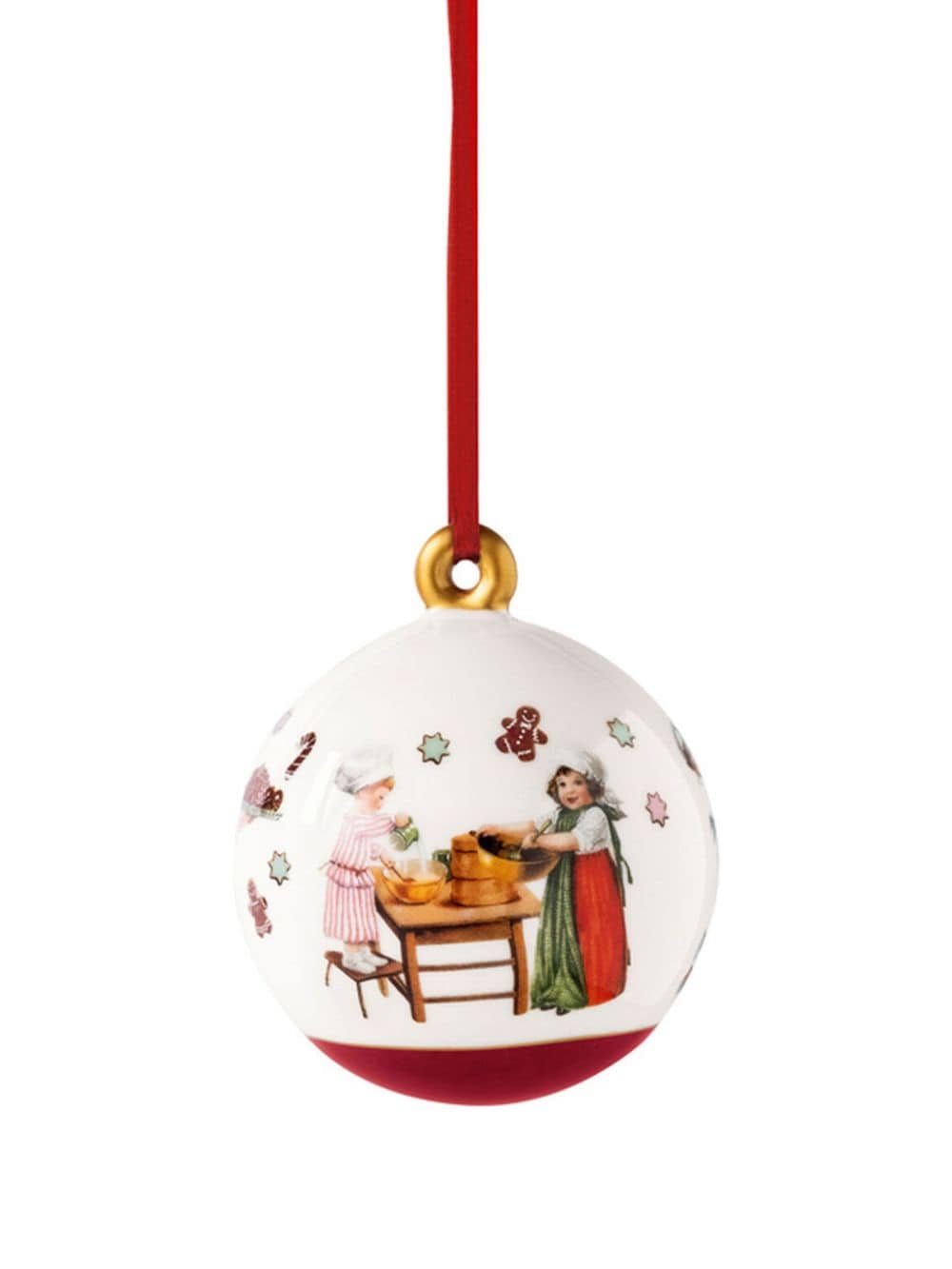 Shop Villeroy & Boch Annual Christmas Edition Ornaments (set Of Two) In White