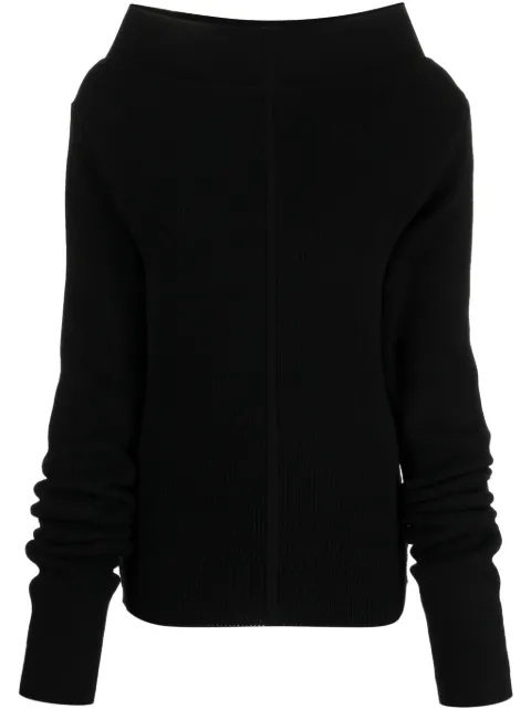Rick Owens vertical-seamed ribbed-knit jumper
