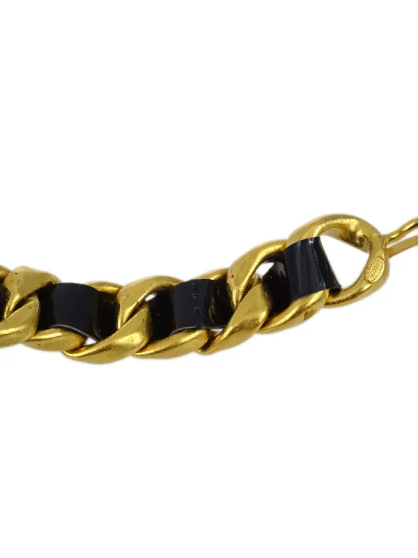 CHANEL シャネル ココマーク チョーカー ベルト ラインストーン ラウンド ココマーク ブラック×ゴールド 95P シャネル CHANEL ココマーク チョーカー ベルト ラインストーン 95P