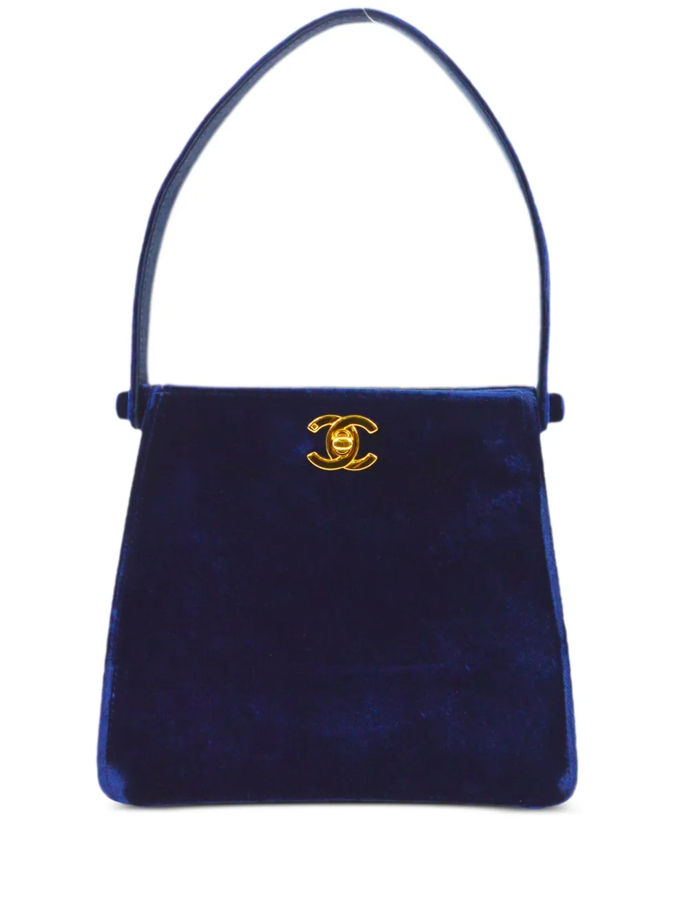 Pre-owned Chanel 1998 Double Sided Velvet Handbag In Blue