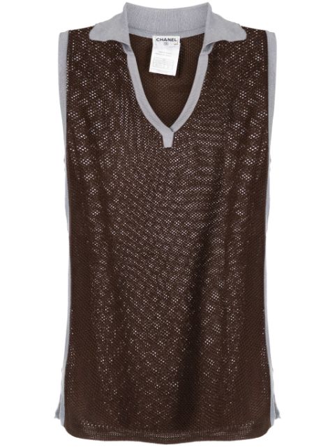 HOT SALE CHANEL 2003 Sport Line open-knit top Women