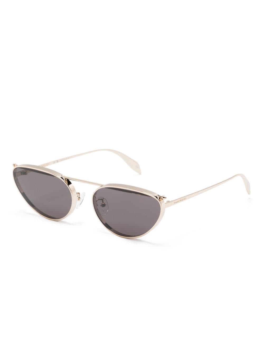 Image 2 of Alexander McQueen Eyewear logo-engraved round-frame sunglasses