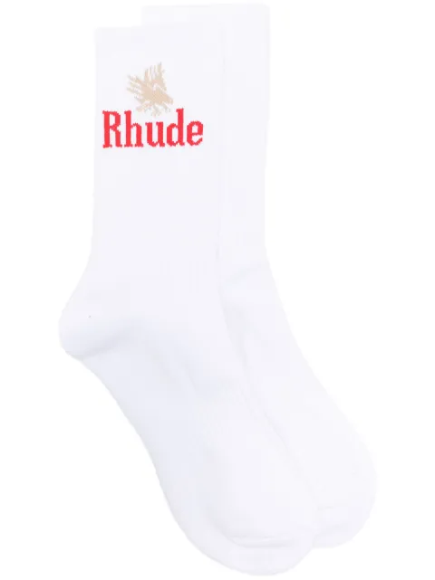 RHUDE Eagles logo intarsia-knit socks