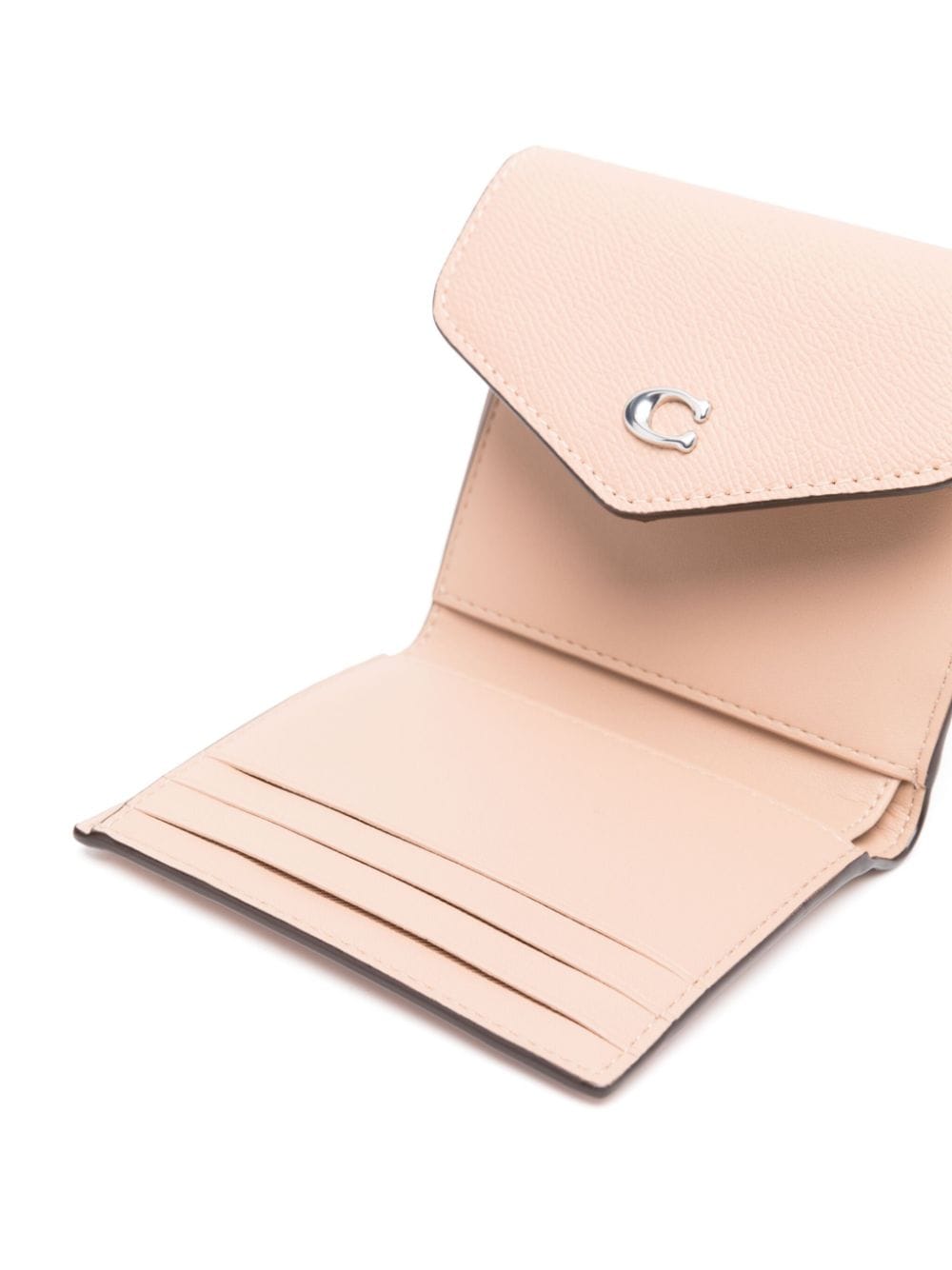 Shop Coach Small Wyn Leather Wallet In Pink