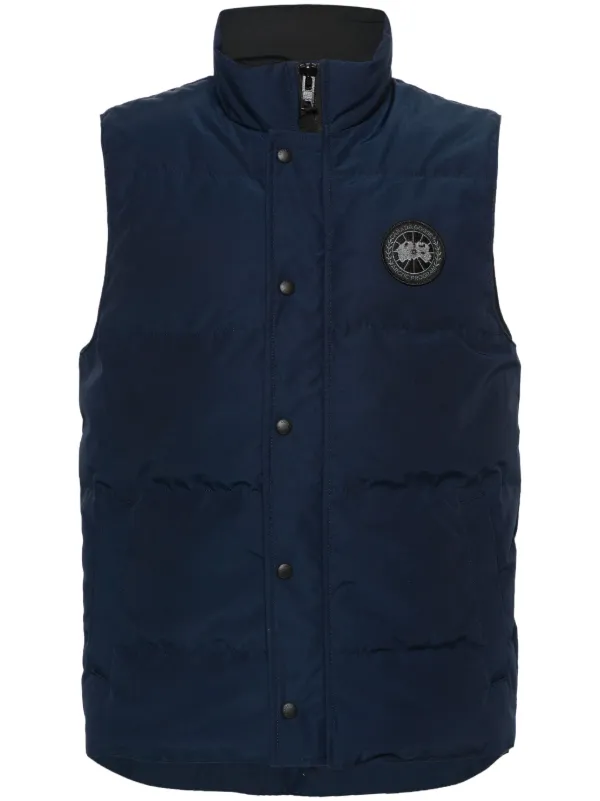 Canada Goose logo patch Quilted Gilet Blue FARFETCH AE