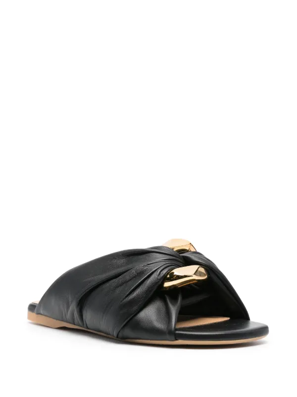 JW Anderson コーナー レザーサンダル | ブラック | FARFETCH JP