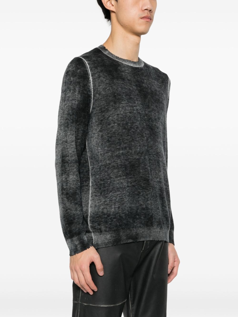 Shop Avant Toi Distressed-effect Jumper In Grey