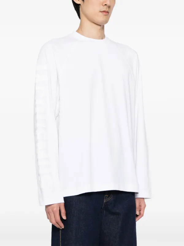 Jacquemus Le T-shirt Typo long-sleeve Top | White | FARFETCH