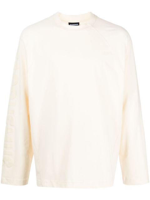 Jacquemus Le t-shirt Typo long-sleeve cotton T-shirt Men