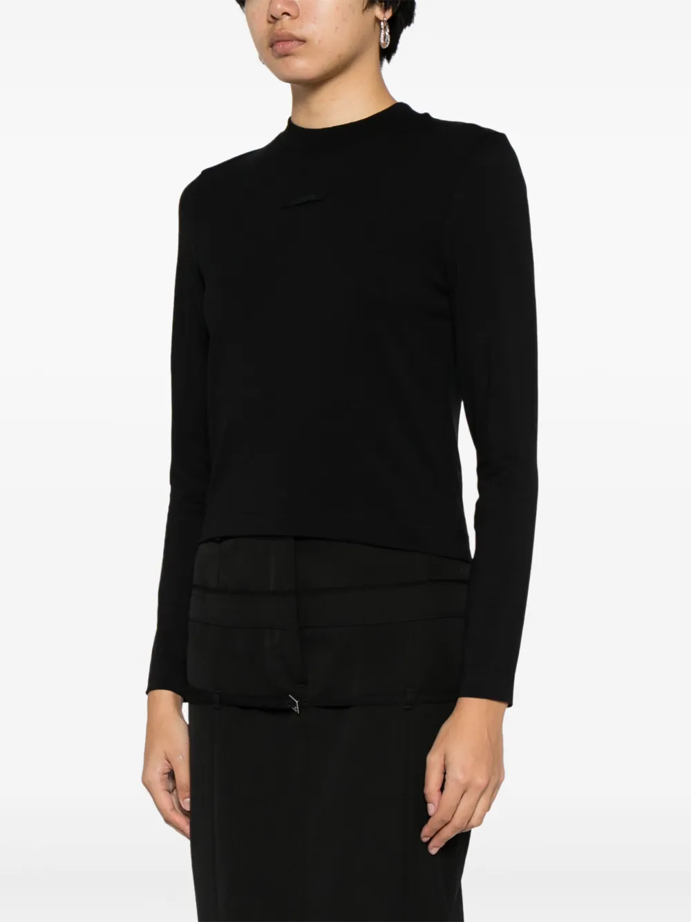 Shop Jacquemus Le T-shirt Gros Grain Top In Black