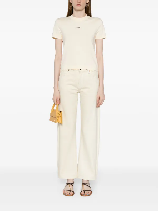 【送料込】JACQUEMUS_イエロー Le t-shirt Gros Grain Tシャツ Jacquemus Le T-shirt Gros Grain Top | Yellow | FARFETCH JO