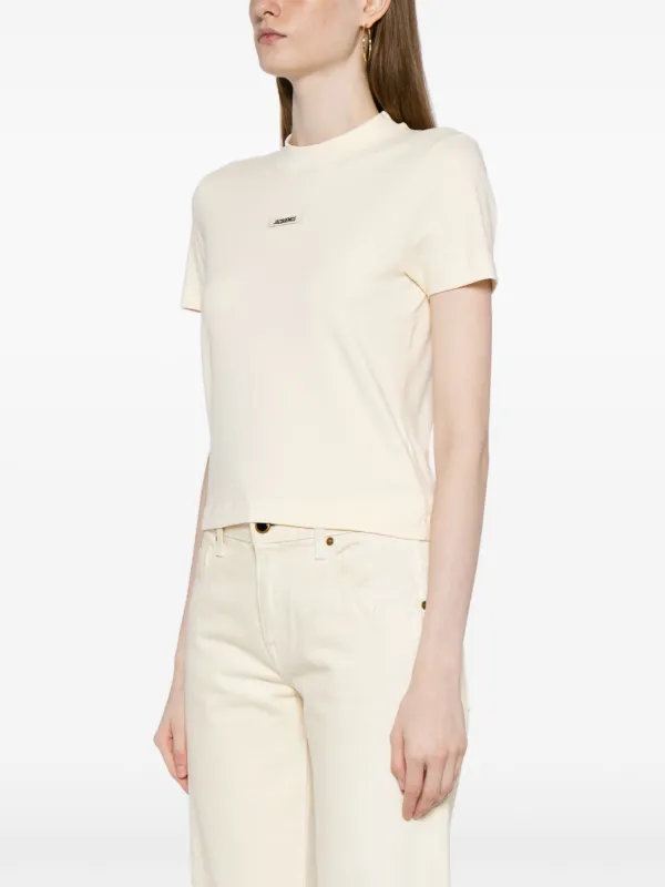 【送料込】JACQUEMUS_イエロー Le t-shirt Gros Grain Tシャツ Jacquemus Le T-shirt Gros Grain Top | Yellow | FARFETCH JO