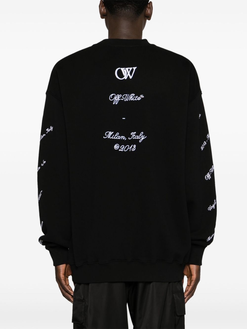 Shop Off-white 23 Logo Skate Cotton Sweatshirt In Black