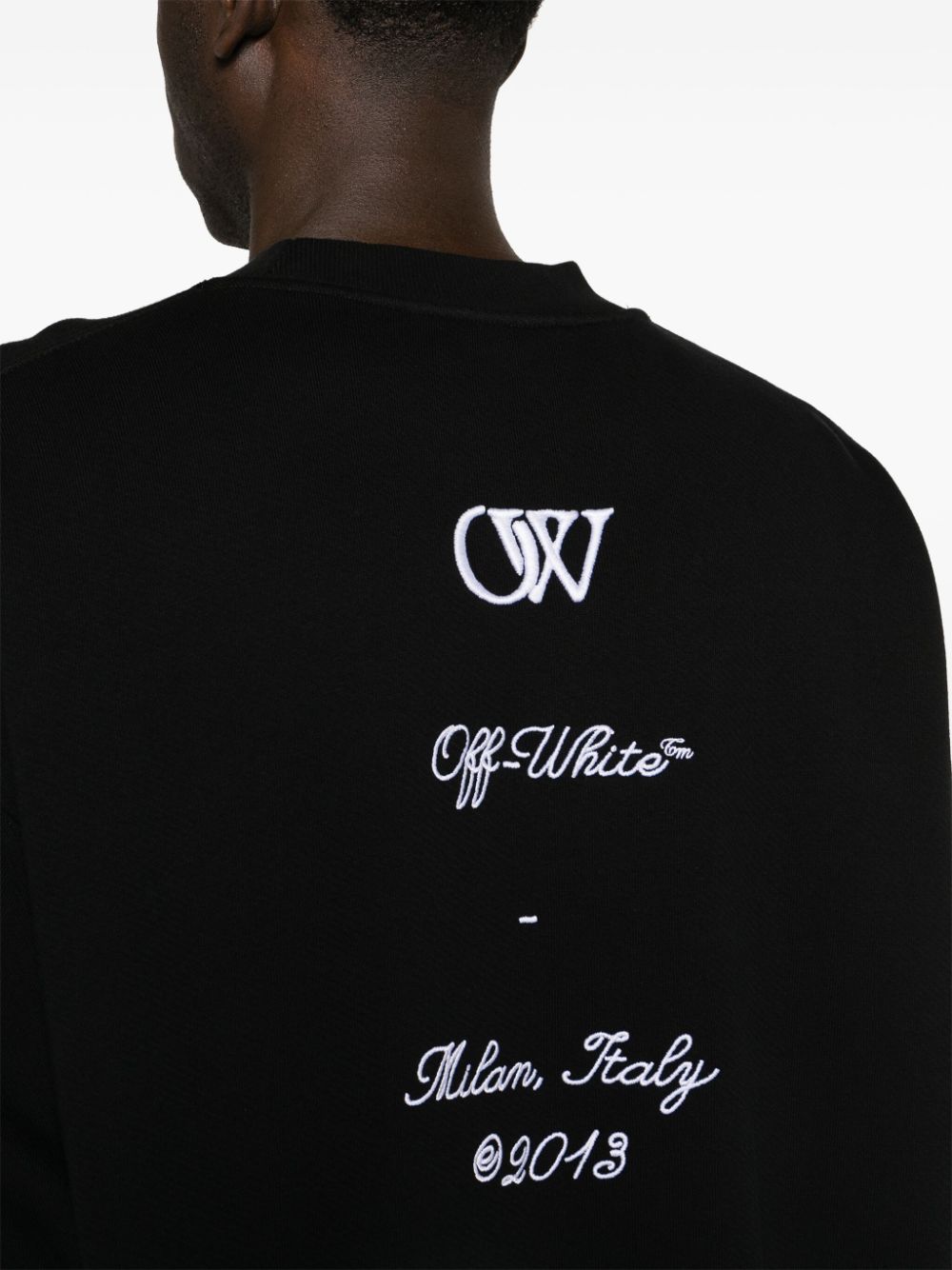 Shop Off-white 23 Logo Skate Cotton Sweatshirt In Black