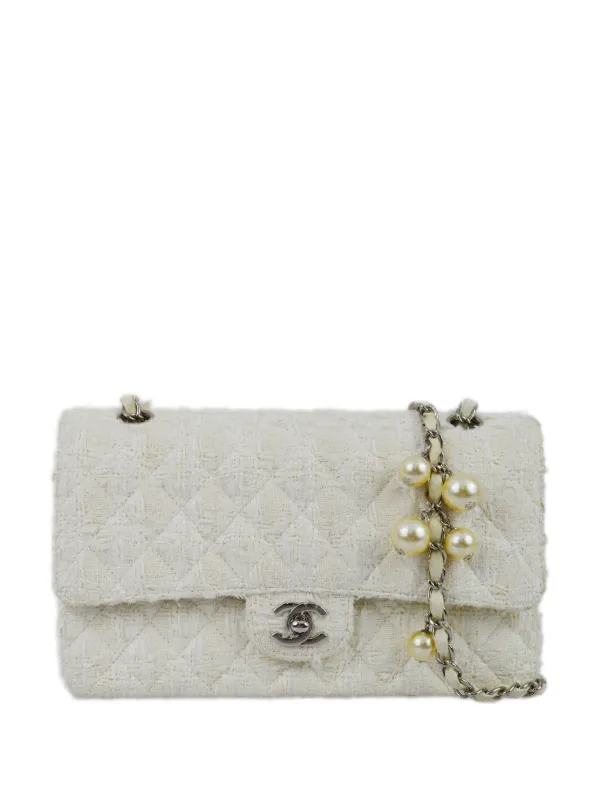 CHANEL Pre-Owned 2005 ダブルフラップ ショルダーバッグ M | ホワイト