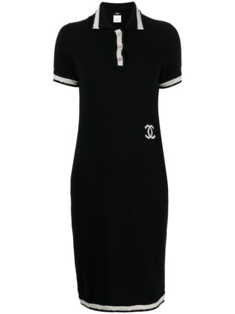 HOT SALE CHANEL 2004 CC-logo cashmere polo dress Women