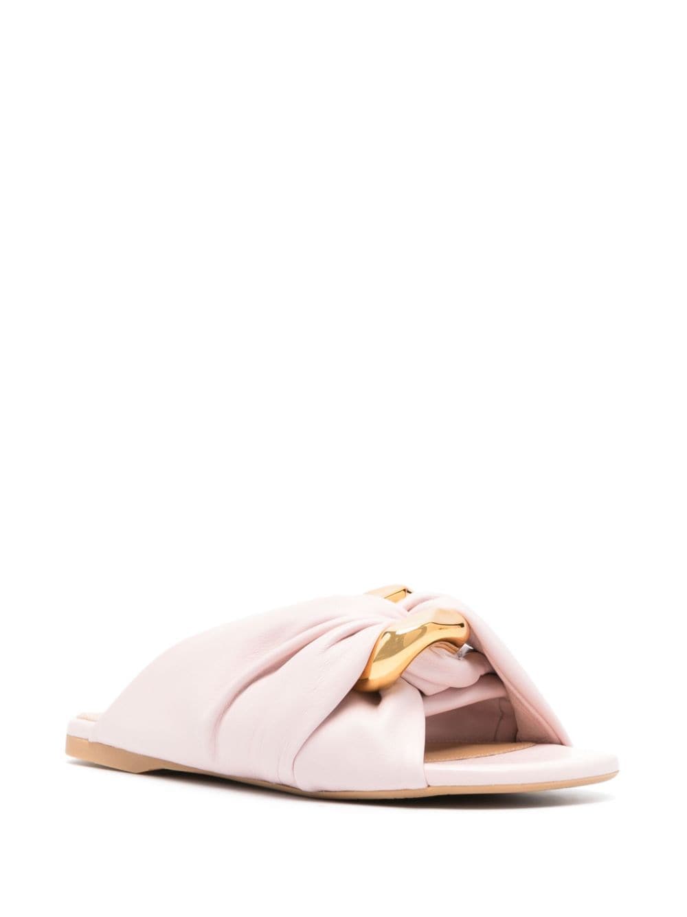 Shop Jw Anderson Corner Leather Sandals In Rosa