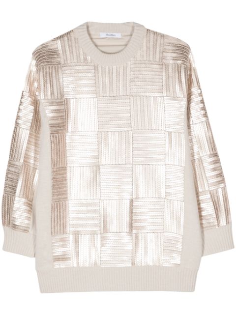 Max Mara sequin-embellishment wool mini dress Women