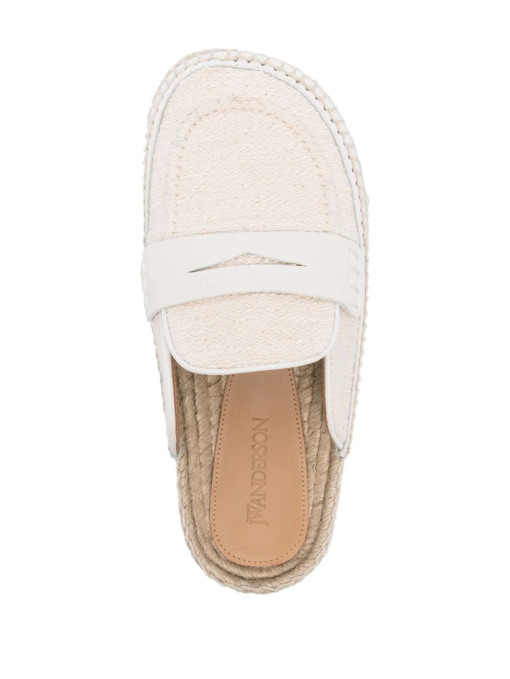 Shop Jw Anderson Bouclé-detail Mules In Neutrals