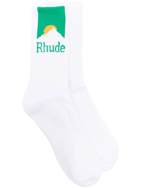 RHUDE Mountain logo intarsia-knit socks