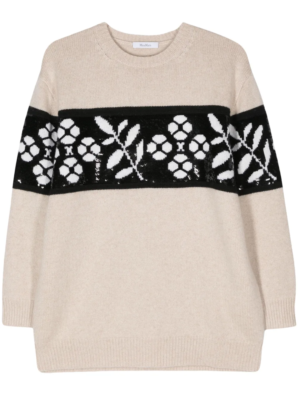 Max Mara Trui met jacquard Beige