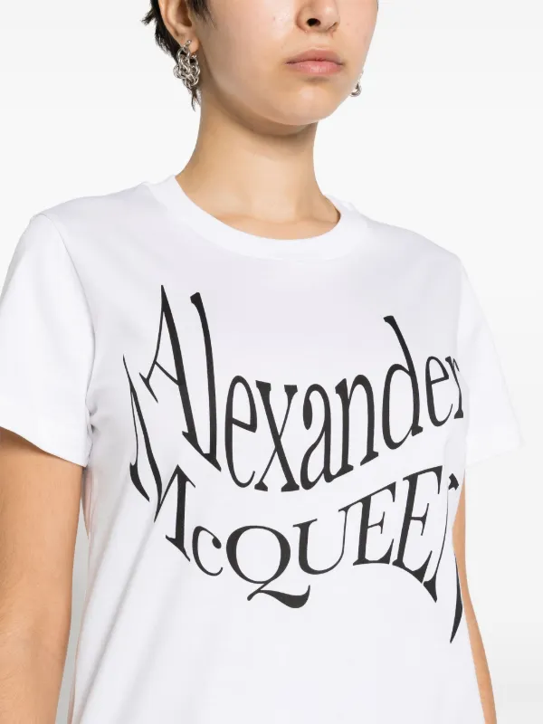 Alexander McQueen logo-print Cotton T-shirt | White | FARFETCH