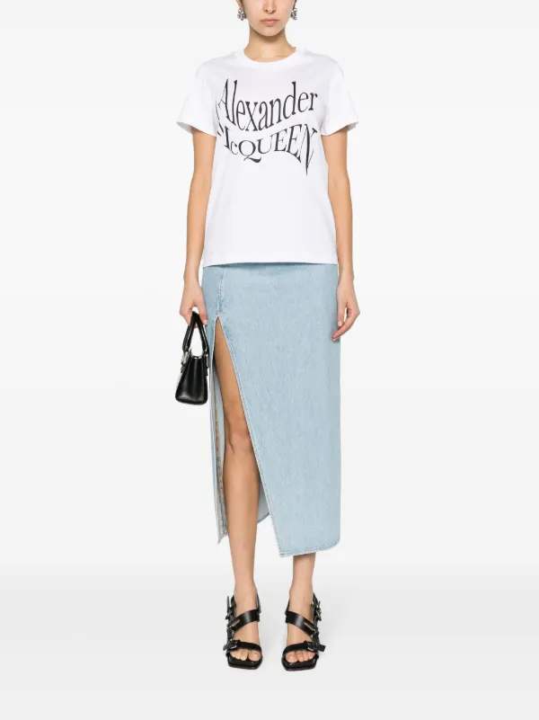 Alexander McQueen logo-print Cotton T-shirt | White | FARFETCH