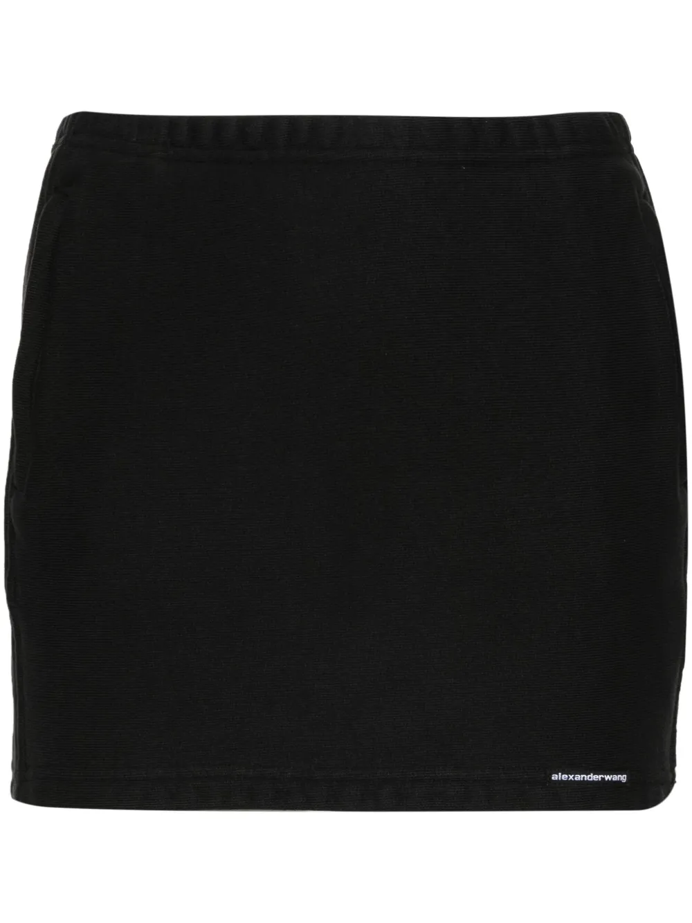Alexander Wang logo-print cotton miniskirt Zwart