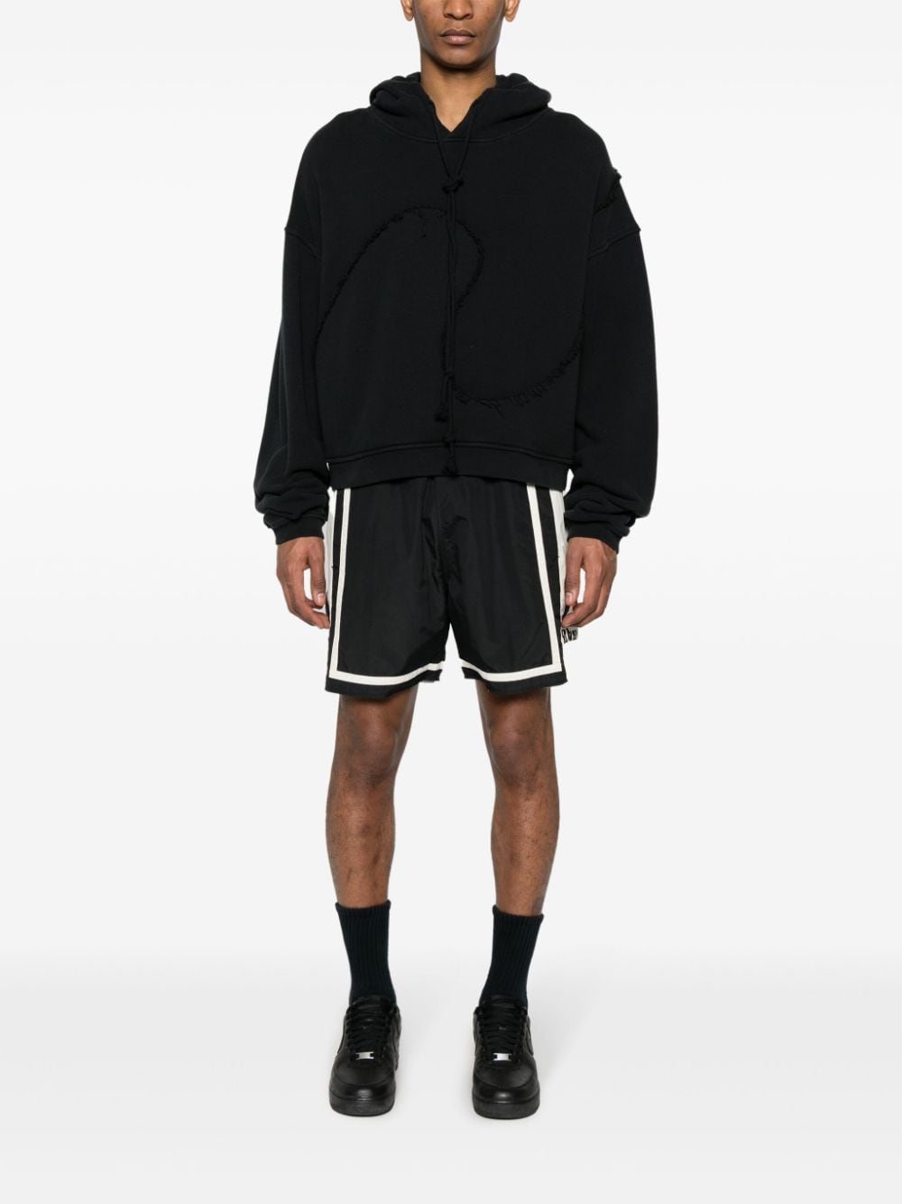 Shop Rhude Colourblock Track Shorts In Black