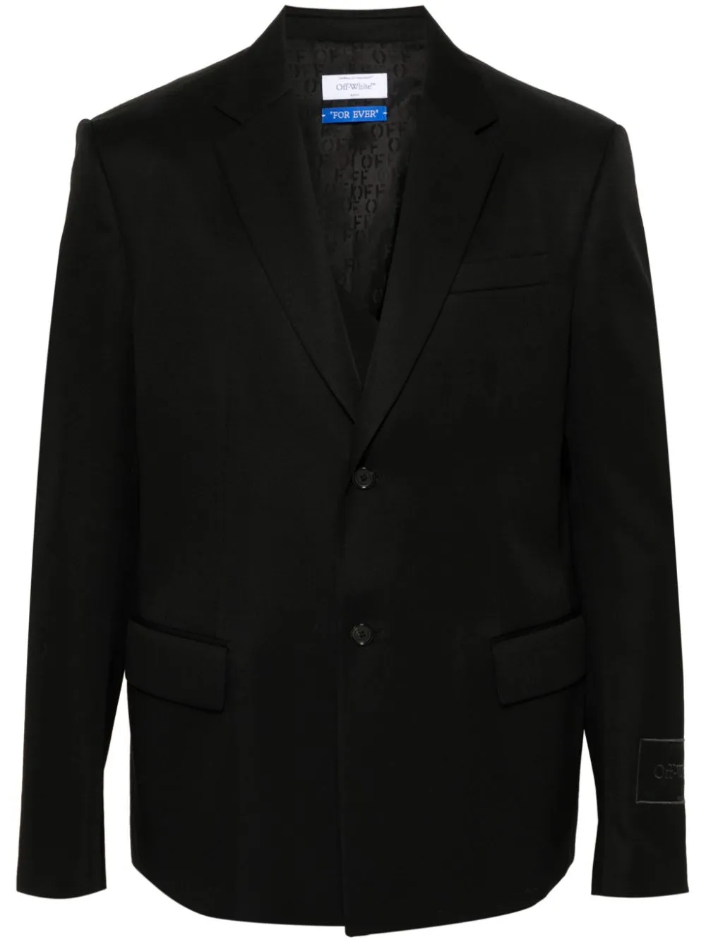 Off-white Off White Light Wool Single Breasted Jacket In Black
