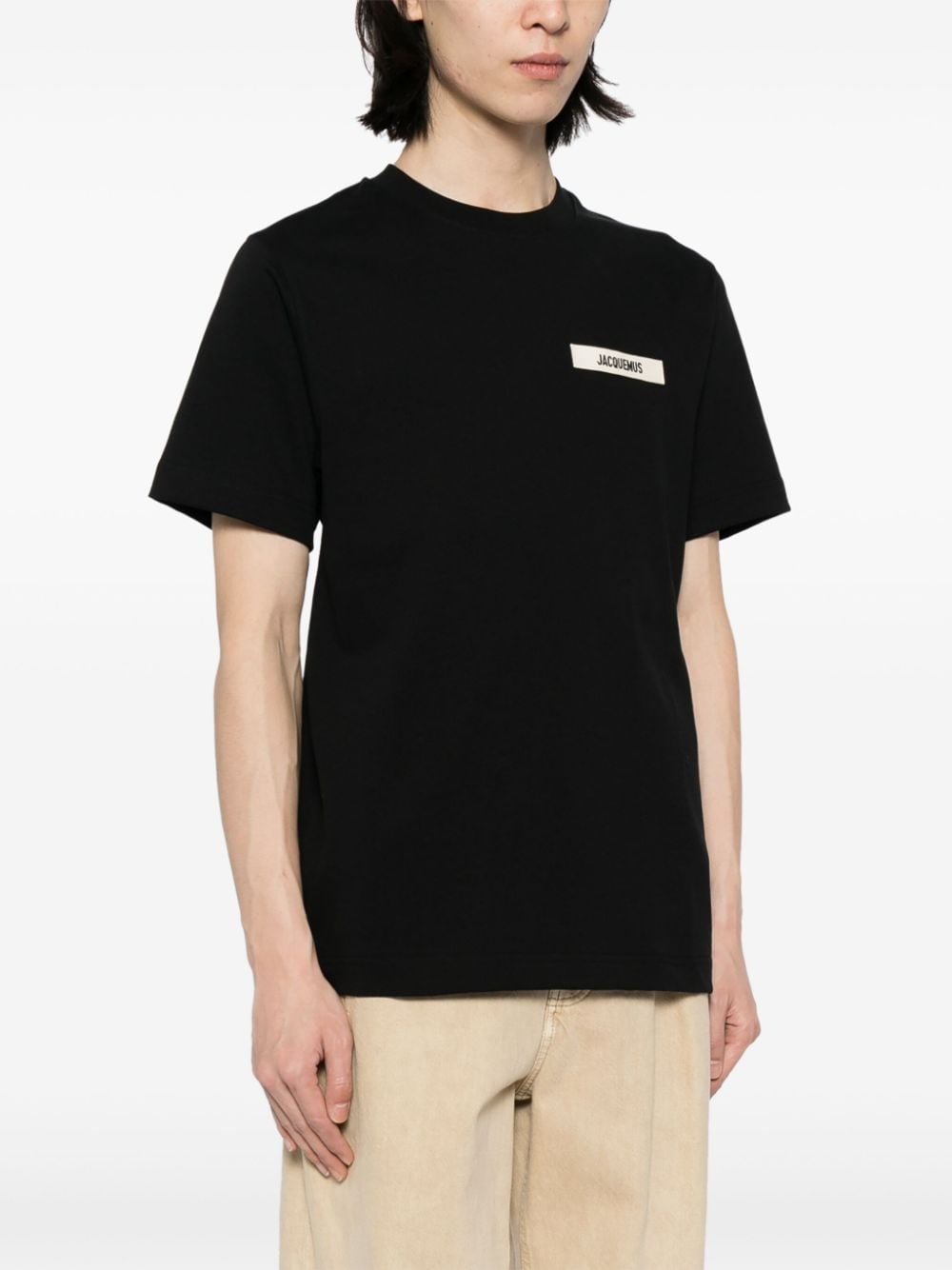 Jacquemus Katoenen T-shirt met logopatch Zwart