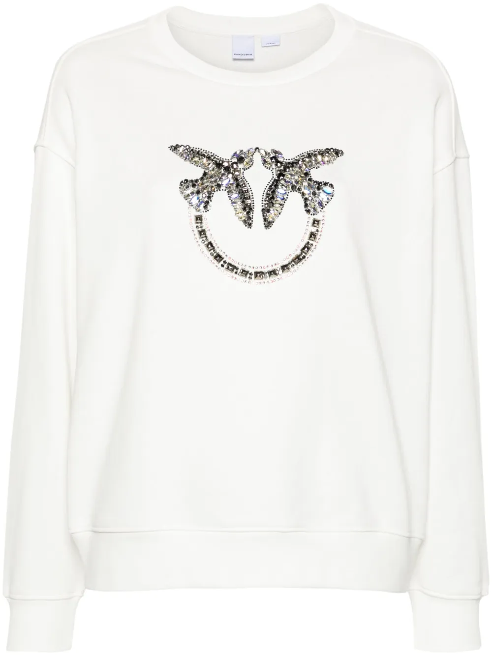 Love Birds-beaded cotton sweatshirt