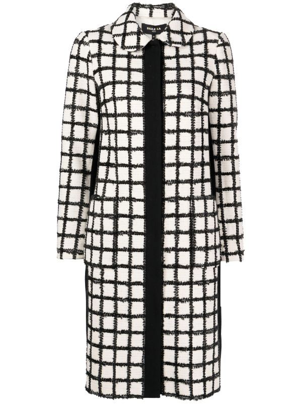 Black and outlet white grid coat