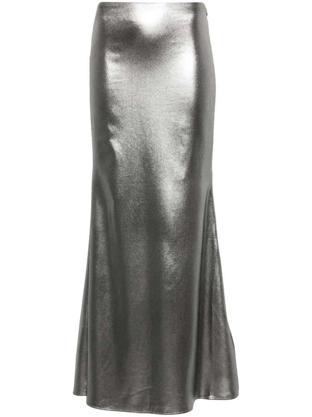 Rotate Birger Christensen Ruched Jersey Maxi Skirt In Silver