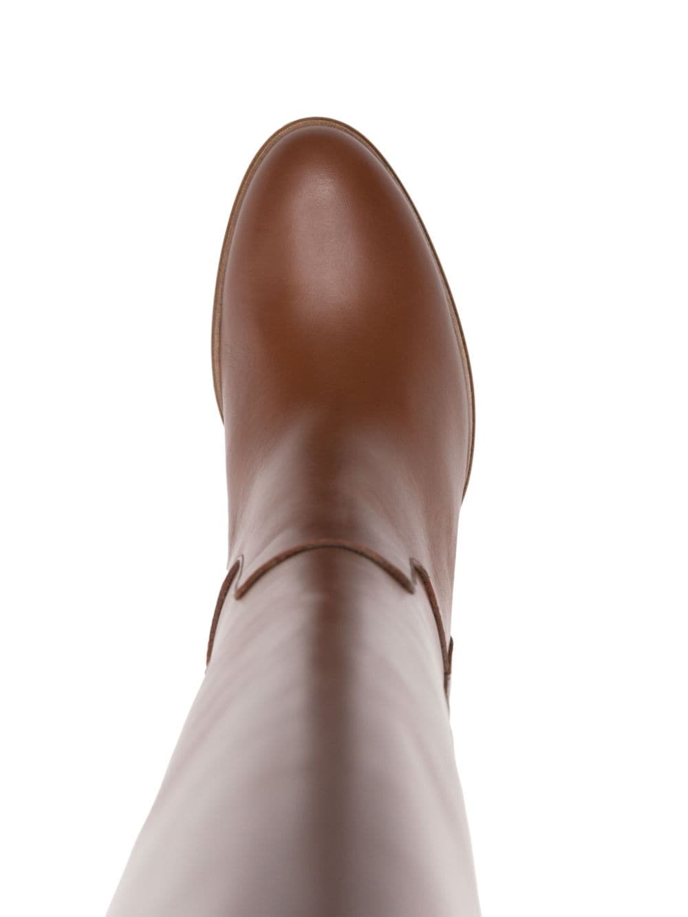 Shop Via Roma 15 Knee-high Leather Boots In Braun