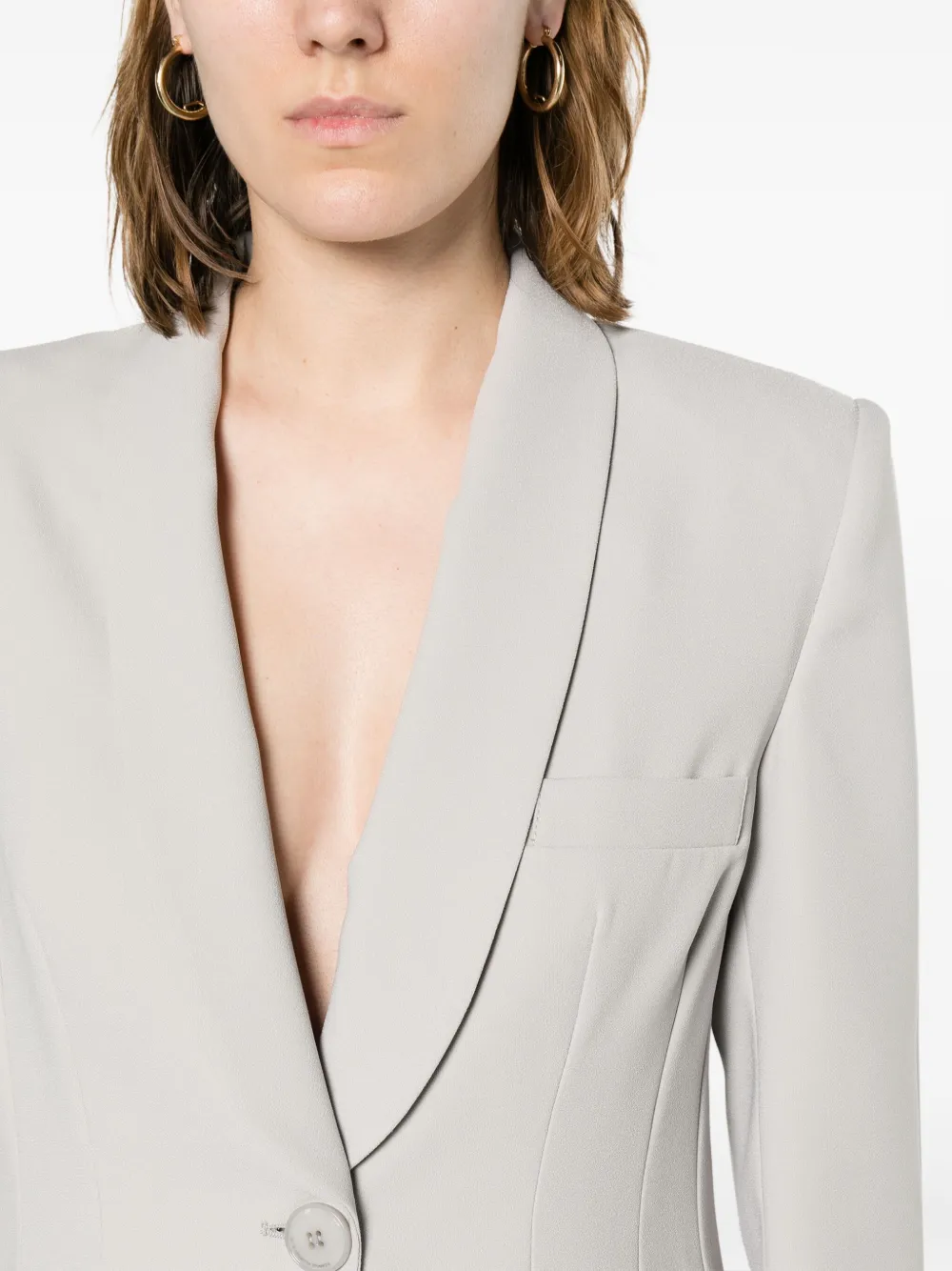 Elisabetta Franchi Blazer met sjaalrevers Grijs