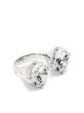 Moschino glass crystal chunky ring - Silver