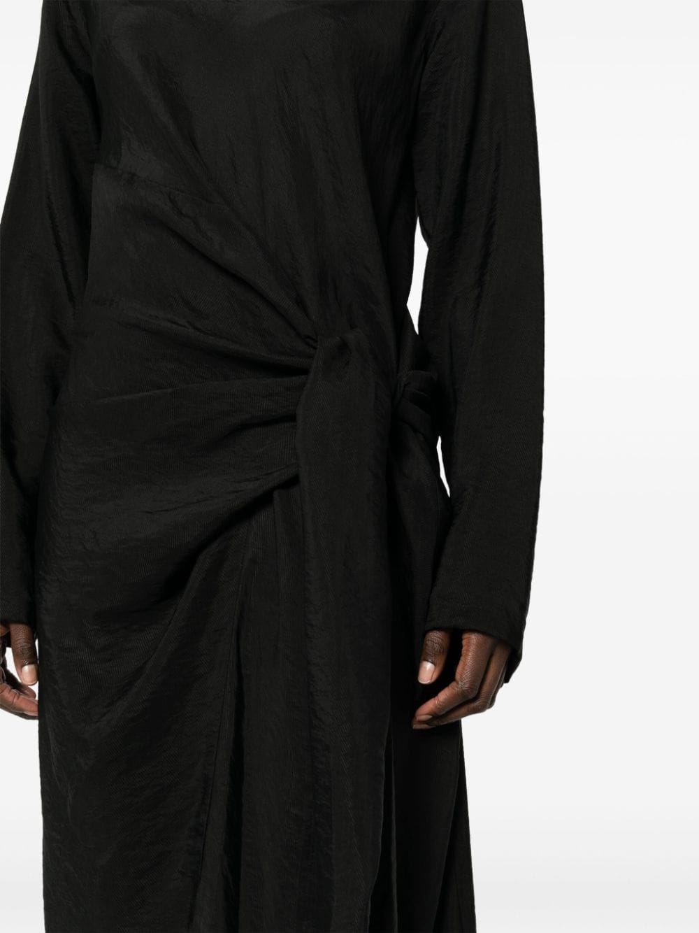 Shop Christian Wijnants Dakari Draped Midi Dress In Black