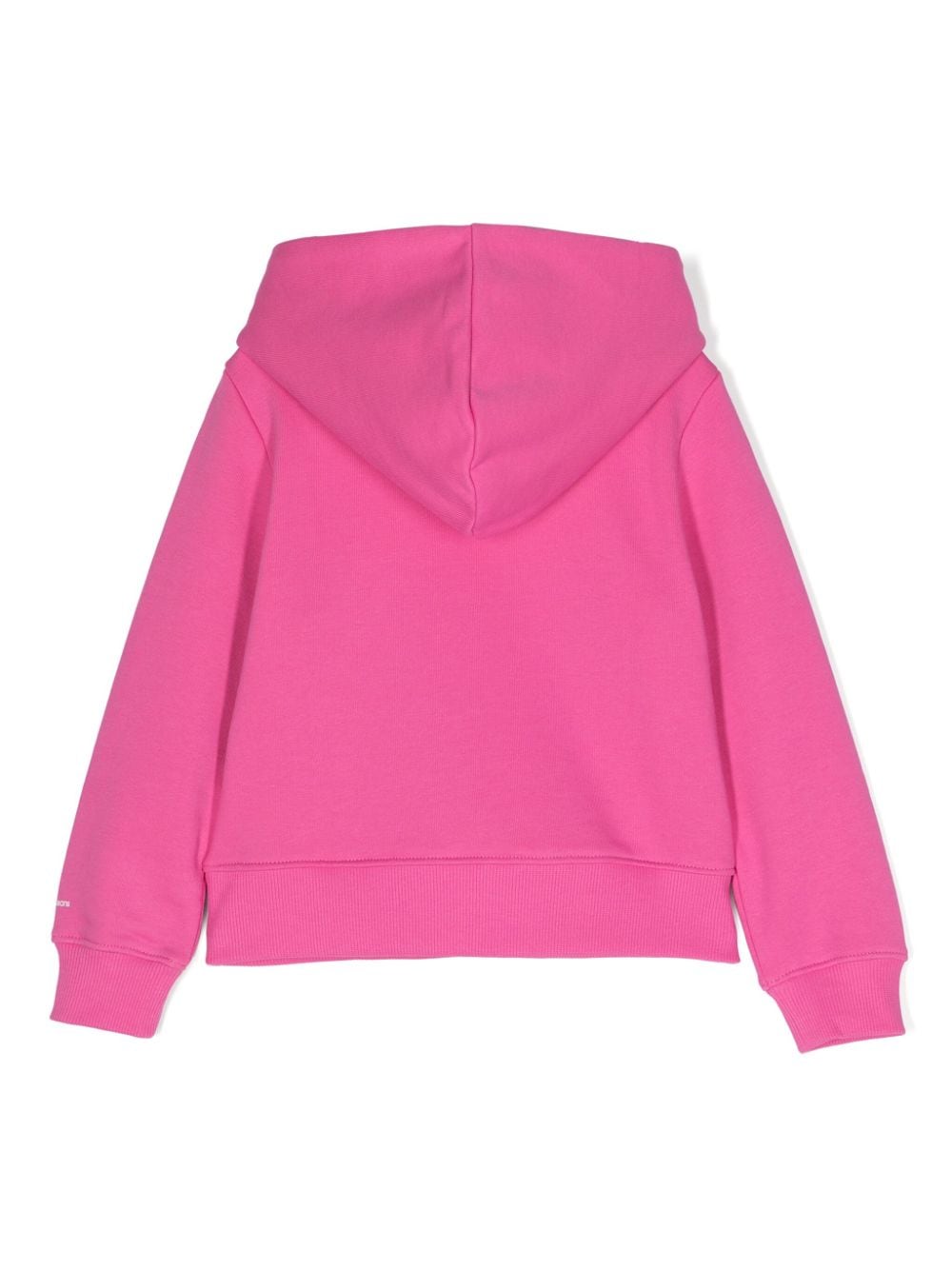 Shop Calvin Klein Logo-embossed Jersey Hoodie In Pink