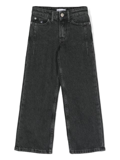 Calvin Klein Kids jeans anchos con tiro alto