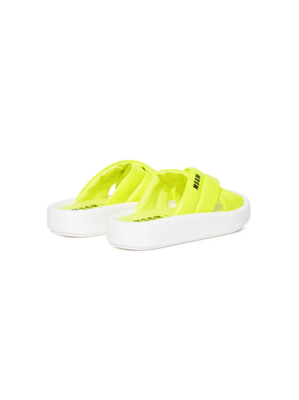 Msgm Logo-print Sandals In Yellow