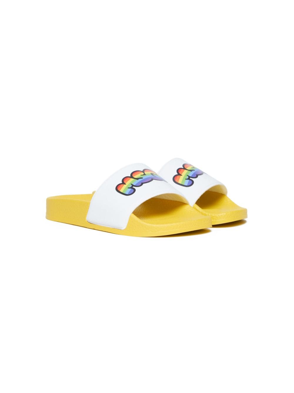 Shop Msgm Logo-print Sandals In White