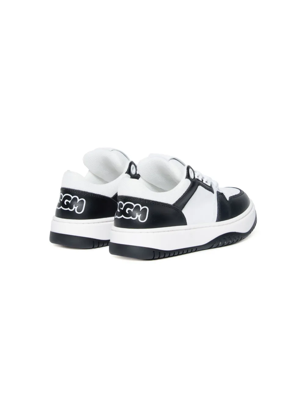 Msgm Two-tone Colour-block Sneakers In Black