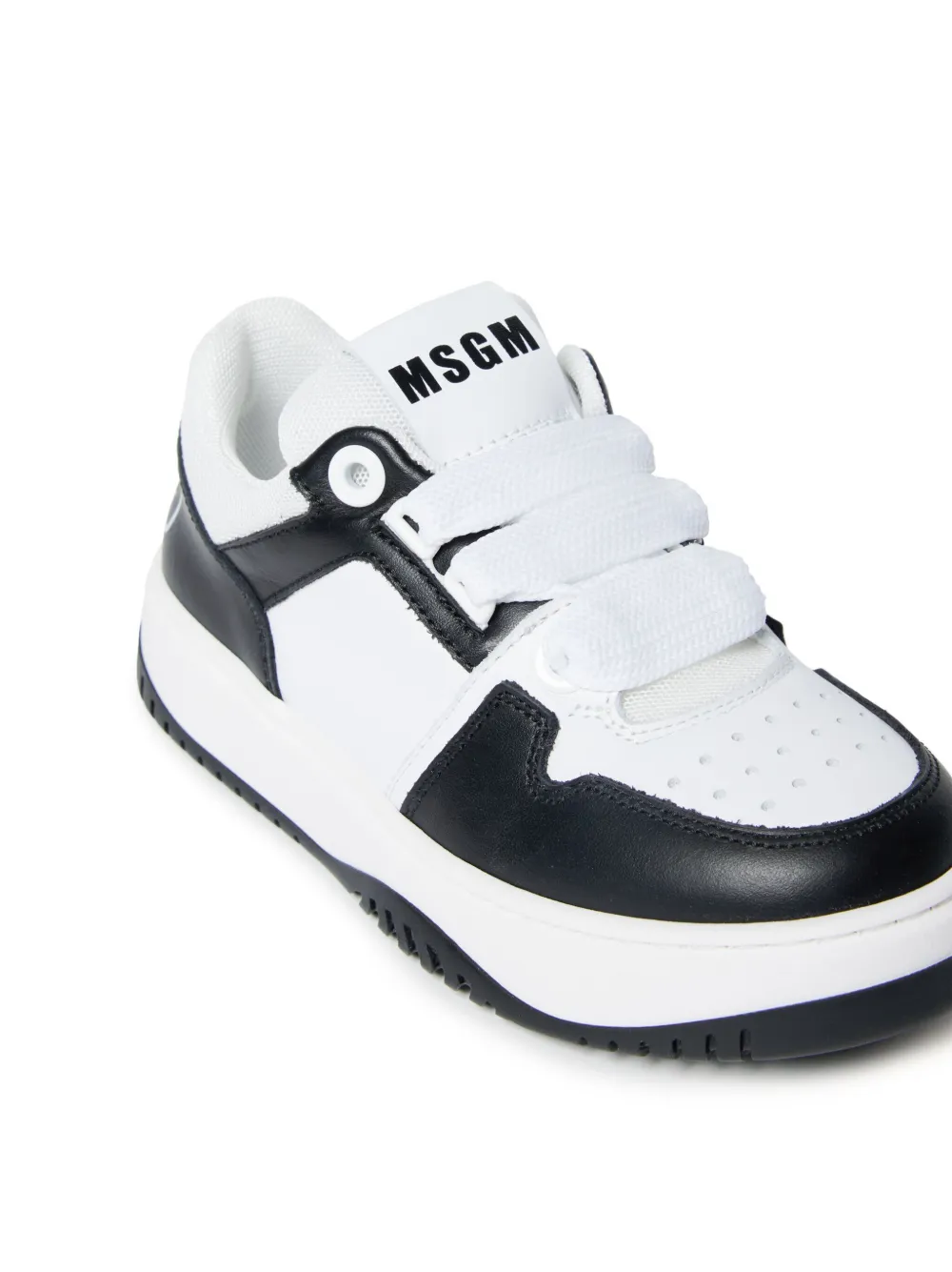 Msgm Two-tone Colour-block Sneakers In Black